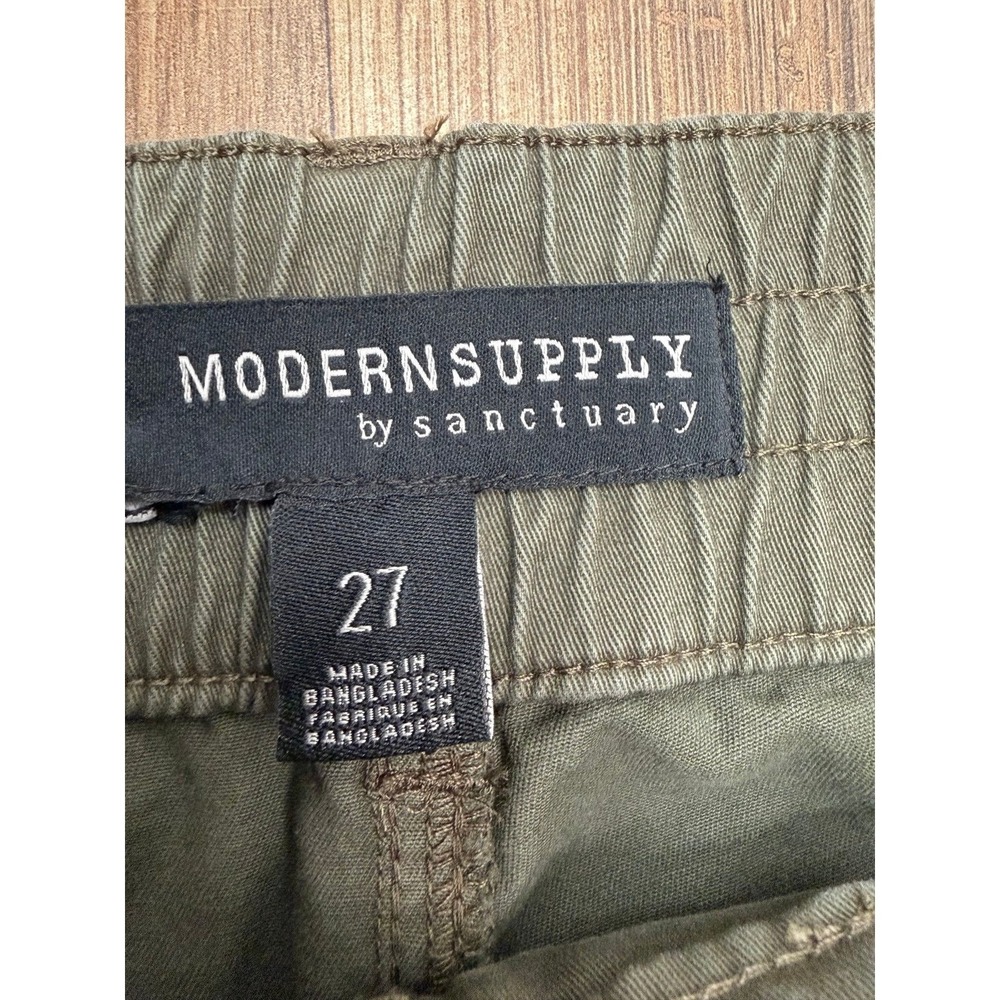 Modern Supply Sanctuary Olive Pants Size 27 High Rise Utility Straight Leg Stret - Picture 4 of 9